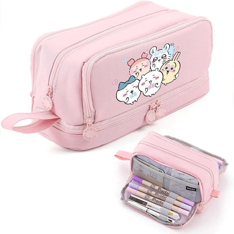 Chiikawas Stationery Case Oxford Cloth Pencil Case Student Portable Organizer for School Office University Supplie birthday Gift view 2