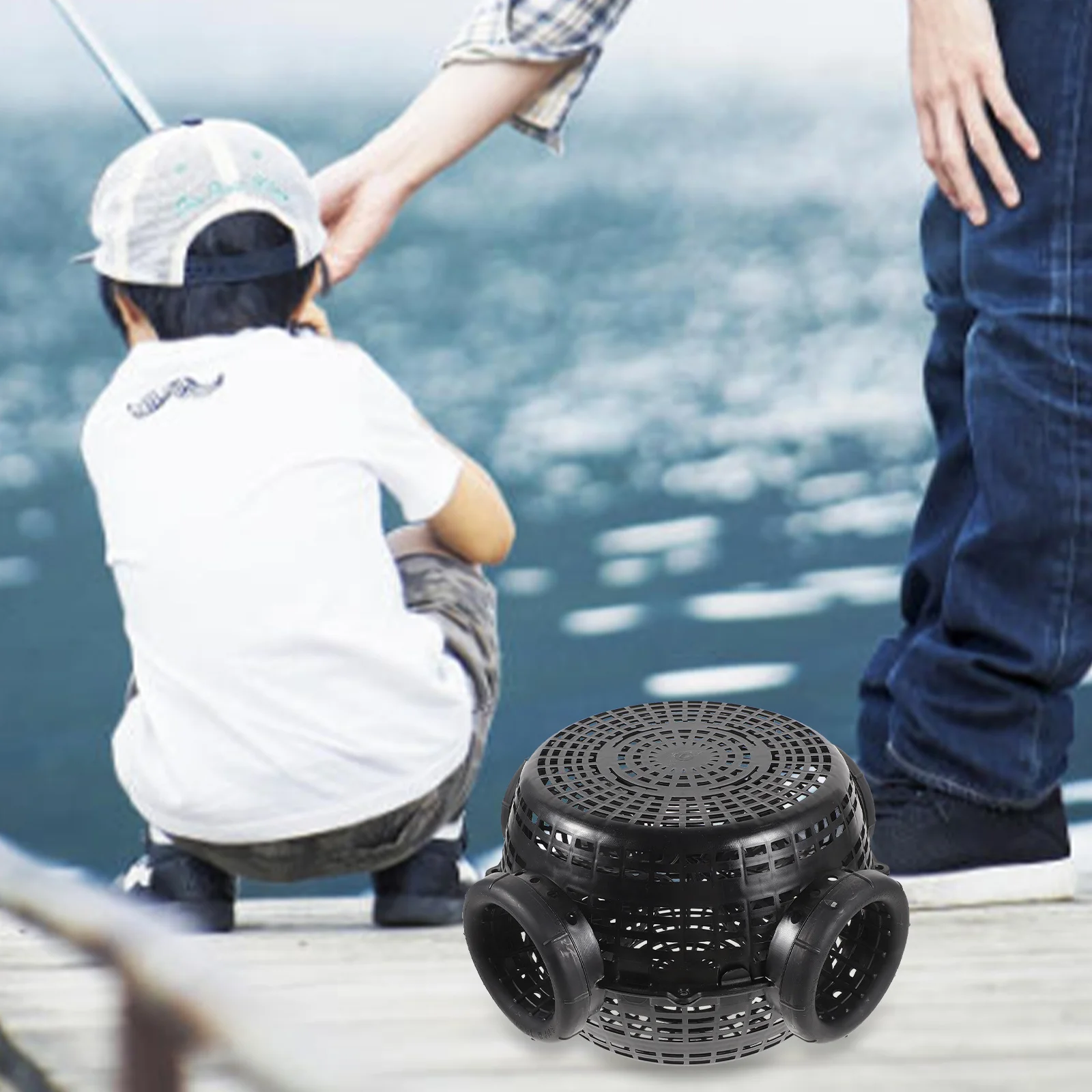 

1pcs Fishing Trap Cage Crawfish Mesh Shrimp Net Lobster Catcher Crab Bait Trap Portable Reusable Saltwater Freshwater Fishing