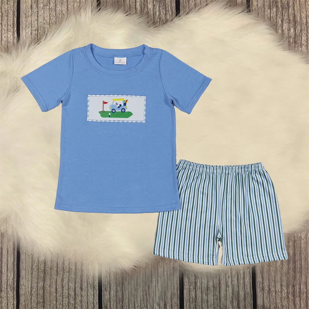

Baby Boy Summer Clothing Short Sleeve Embroidery Tops Shorts Soft Comfortable Children Boutique Kids Set Outfit Casual Clothes
