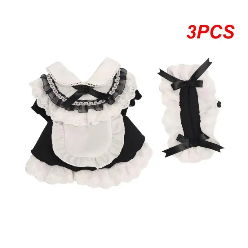 

3PCS Black Pet Clothes Cute Sling Clothing Luxurious Summer Cool Skirts Pet Clothing Exquisite Neckline Pet Lace Skirt