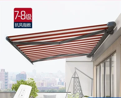 Externally retractable electric sunshade canopy full box folding remote control aluminum alloy balcony terrace courtyard househo