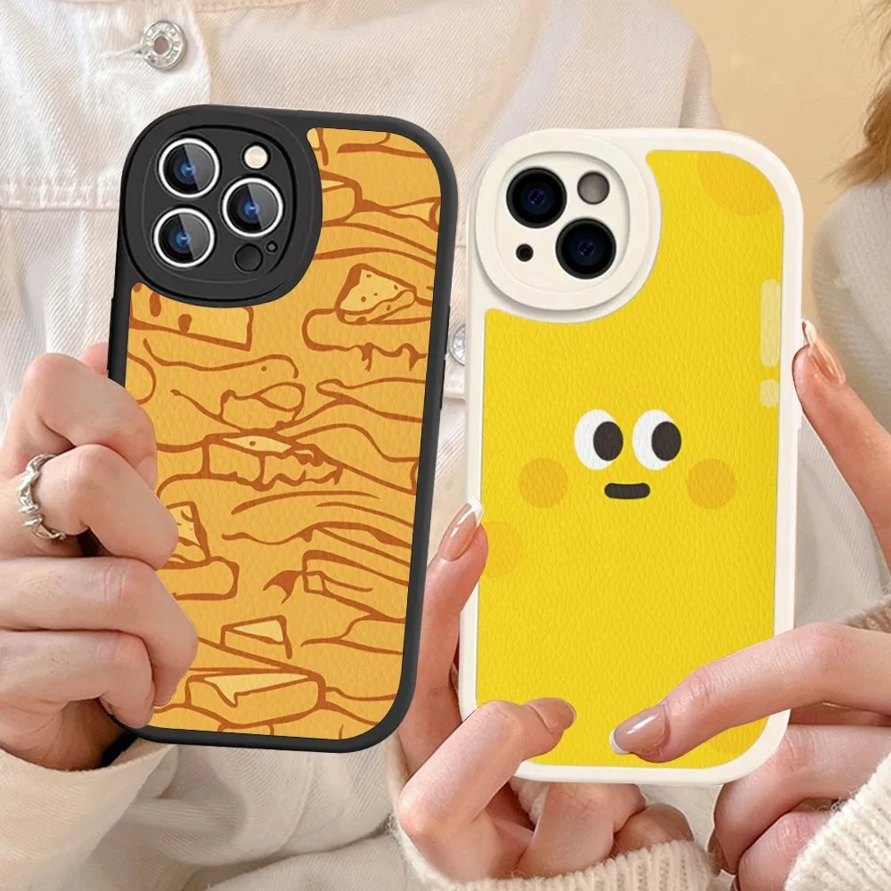 

Cute Cheese Pattern Phone Case Hard Leather For iPhone 14 13 12 Mini 11 14 Pro Max Xs X Xr 7 8 Plus Fundas