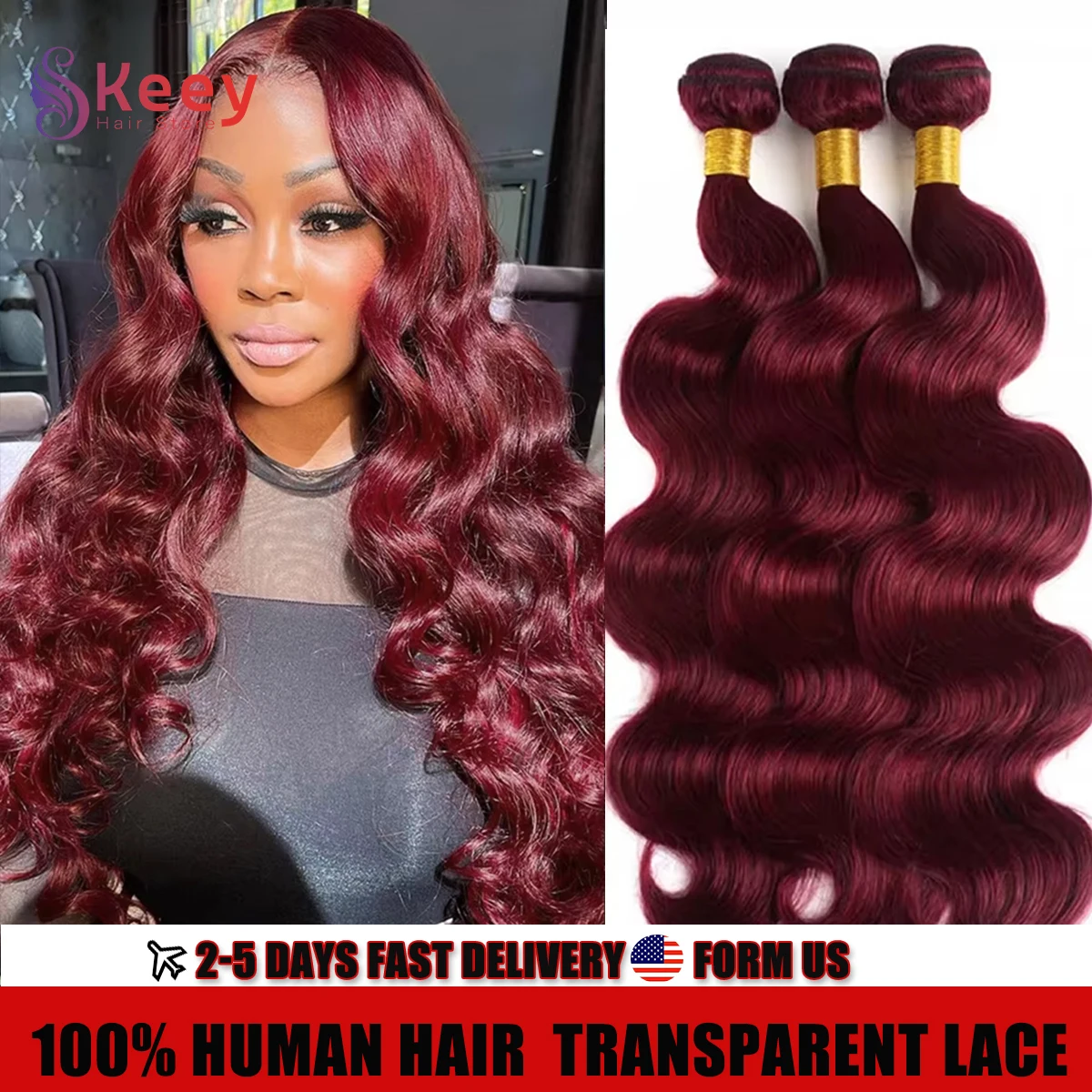 16A Burgundy 99j Body Wave Bundles Brazilian Red Colored Human Hair Bundles 4/5/6 Pcs Hair Extensions Water Wave Weave Bundles