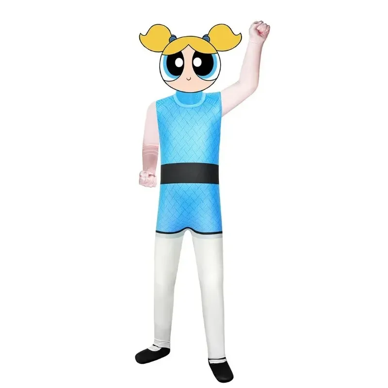 qq681 أزياء الهالوين للأطفال الأولاد ألعاب Powerpuff الفتيات تأثيري ارتداءها كرنفال ملابس الحفلات الأطفال فستان بتصميم حالم Jumpsu