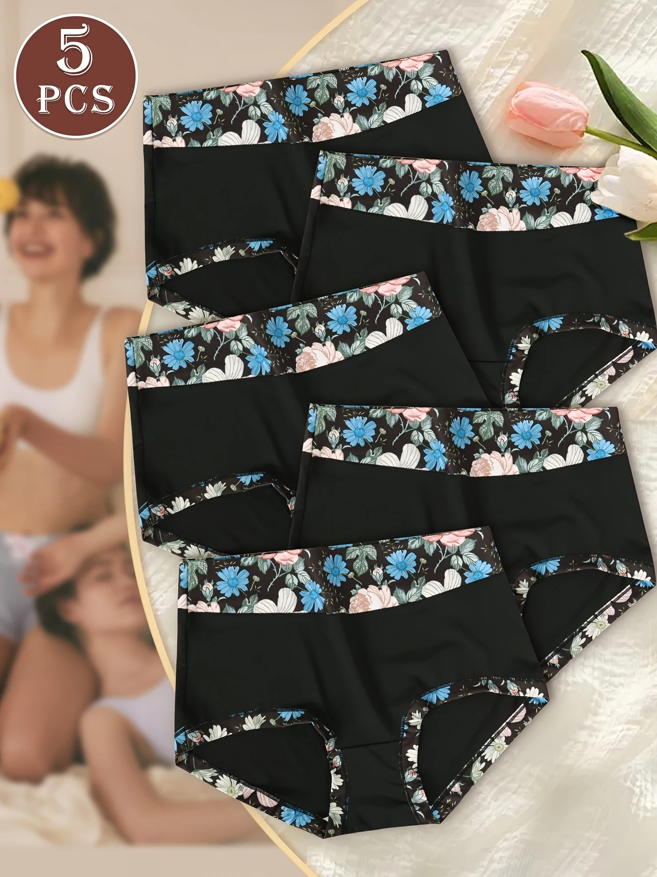 5-pecas-calcinha-feminina-elegante-de-cintura-alta-plus-size-estampa-floral-controle-de-barriga-levantamento-de-nadegas-tecido-de-estiramento-medio