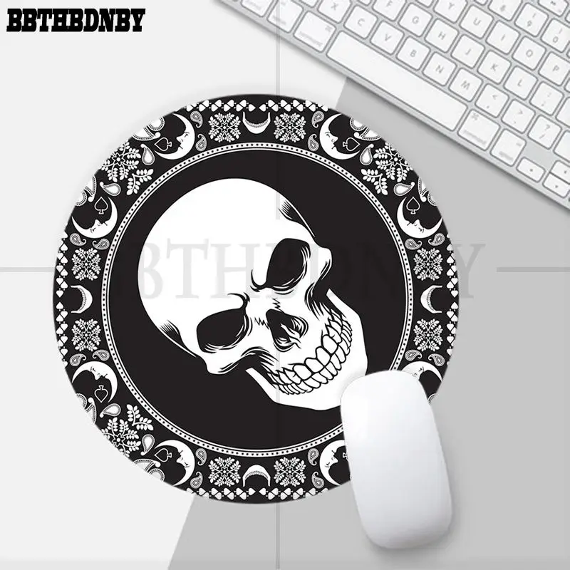 Schädel Anti-Rutsch Runde Große Förderung Tisch Matte Student Mousepad Computer Tastatur Pad Spiele Pad für PC Maus Teppich