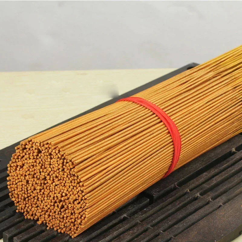 Bulk Sale Smokeless 1000pcs/lot Natural Golden Sandalwood Incense Sticks God of Wealth Roll Money Worship Bamboo Stick Incense