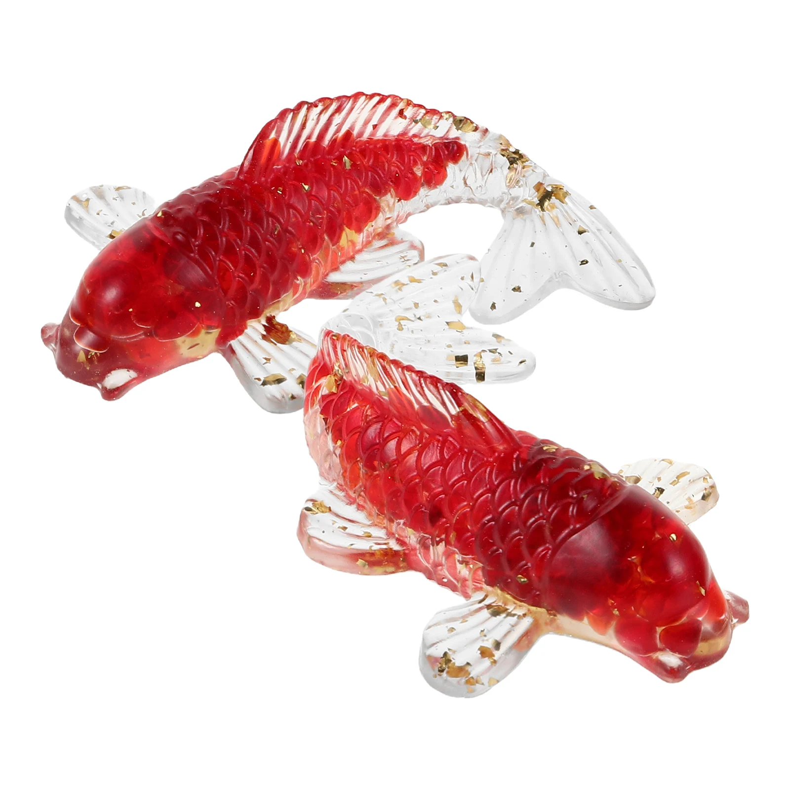 

2Pcs Crystal Koi Fish Sculptures Exquisite Craftsmanship Light Transmitting Positive Energy Home Office Decor Lucky Fish Statue
