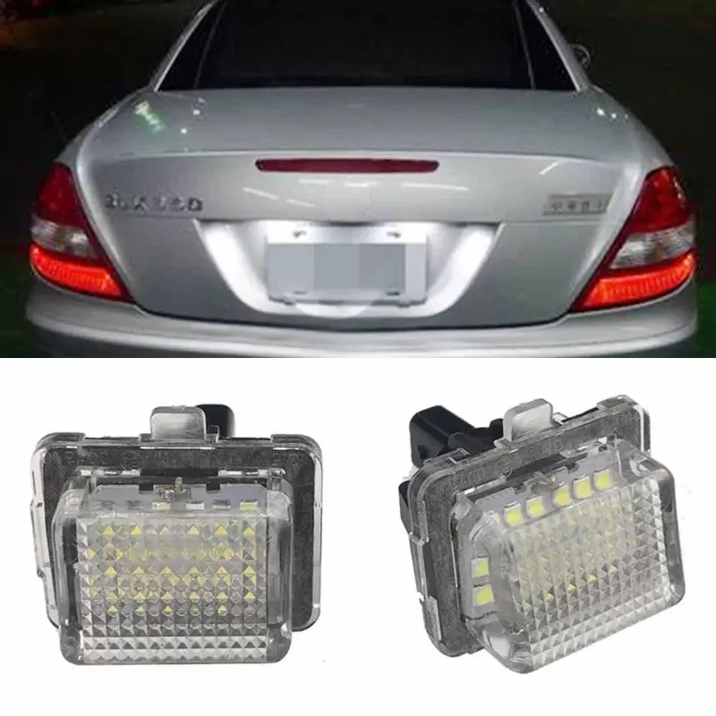 

2PCS White LED License Plate Light Lamp for Mercedes Benz C E S-Class W221 W212 C207 Canbus Error Free Focos Led Auto Accesorios