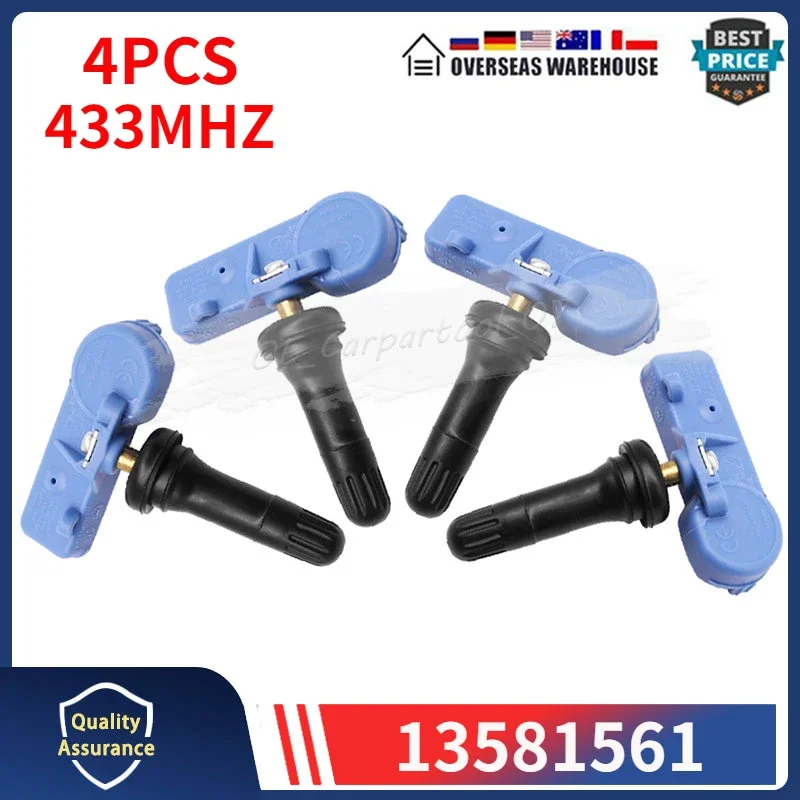 

TPMS 4Pcs Tire Pressure Monitor Sensor 13581561 For Chevrolet Malibu Captiva Cobalt Hummer H2 H3 Cadillac SRX 25789964 22853740