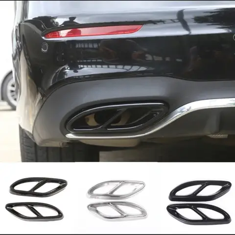 메르세데스 벤츠 A B C E GLC GLE GLS CLS 클래스용 스테인레스 스틸 자동차 후면 배기 머플러 파이프 커버 트림 테일 스로트 프레임