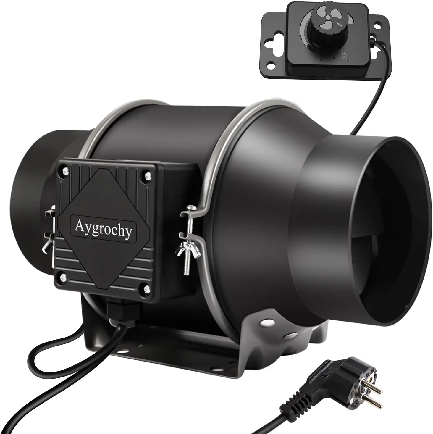 Image of Aygrochy Rohrventilator 150mm Regelbar, Abluftventilator 683m³/h,Inline rohrlüfter für Heizung, Kühlung, Booster, Wachstumszelte
