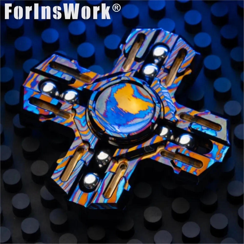 MACKIE Mokuti-woven Paladin Fidget Spinner ของเล่นหมุนได้ความเร็วสูง EDC บรรเทาความเครียด ของเล่นคลายกังวล ของเล่นบนโต๊ะ