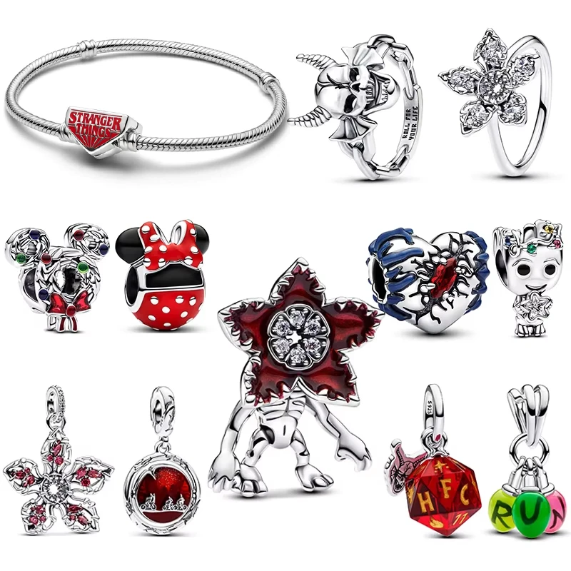 925 Sterling Silver Charms Beads, Hot Toys Stranger Things, Original for Women Bracelet DIY Jewelry Pendant Gift ,New Hot Series