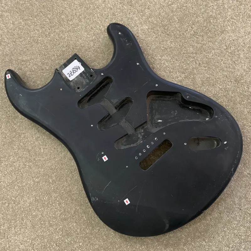 

EB884 Unfinished Strato Electric Guitar Body for ST Guitar Replace Black Color Damaged Paint&Wood DIY Parts for Replace