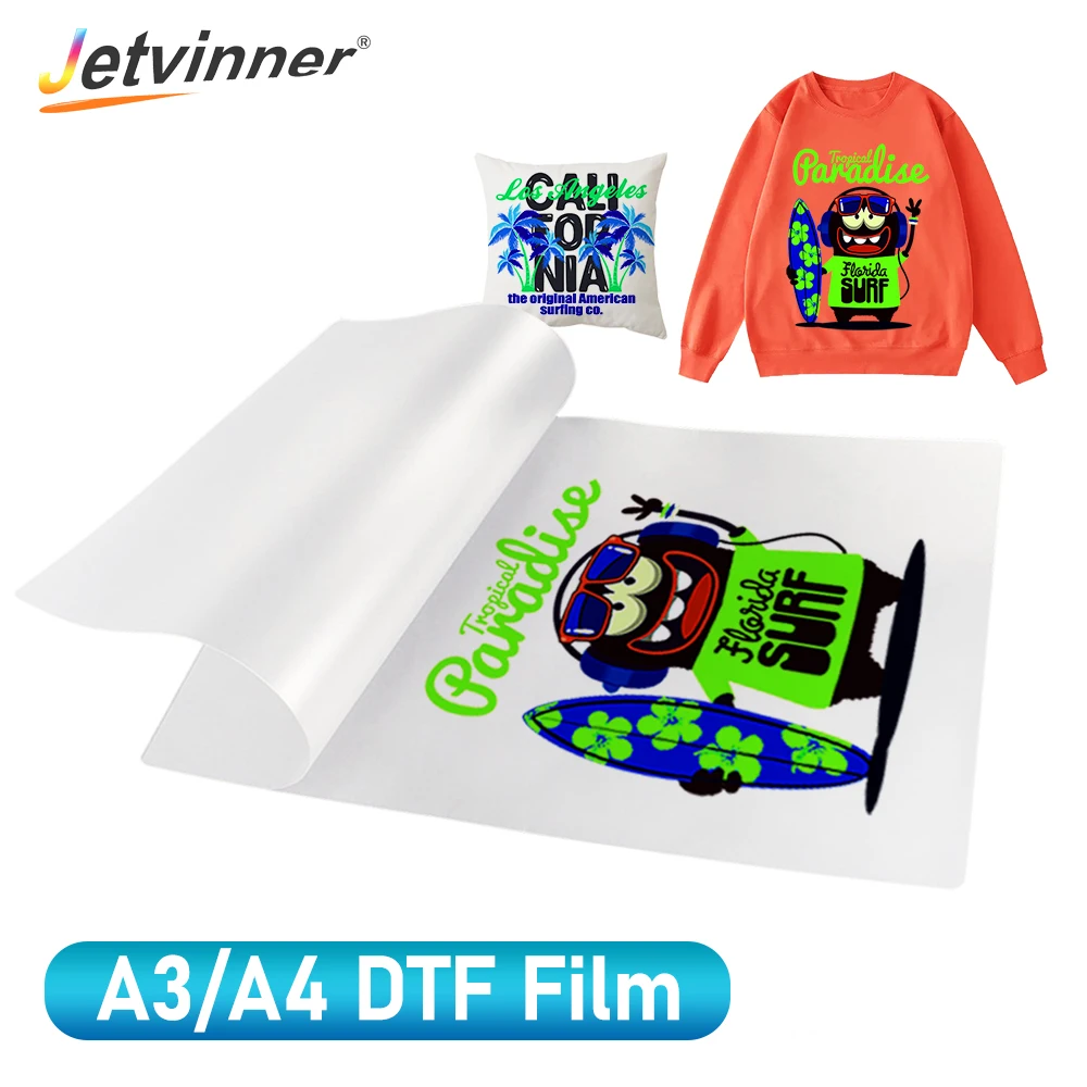 

100PCS A3 A4 DTF Film PET Transfer Film for DTF Printer Printing Direct to Film For T-Shirt For R1390 L1800 DTF Printer PET Film