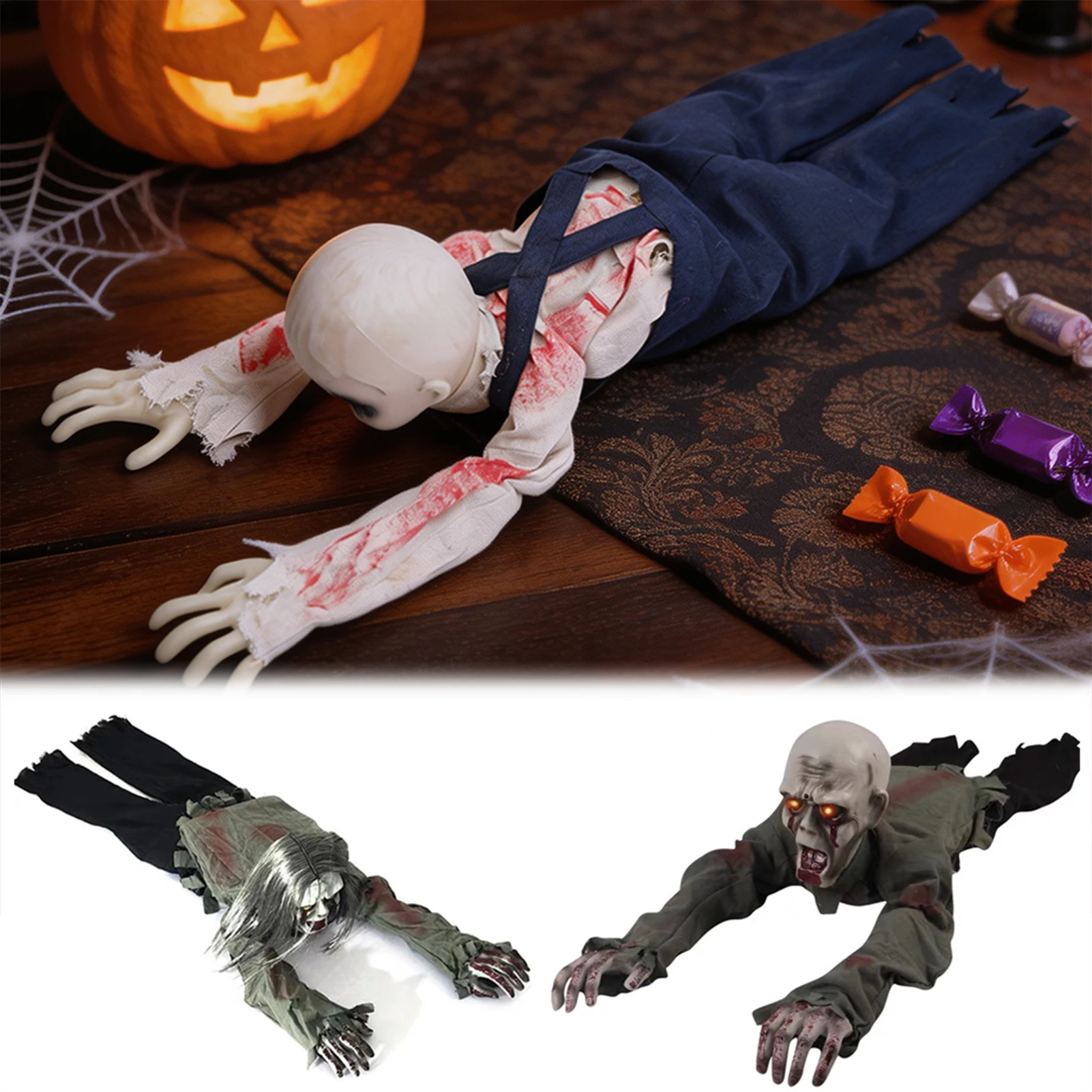 Electric Halloween Crawling Zombie Ghosts Battery-operated For Easy, Cordless Placement. Trick-or-treat Pathway Lighting