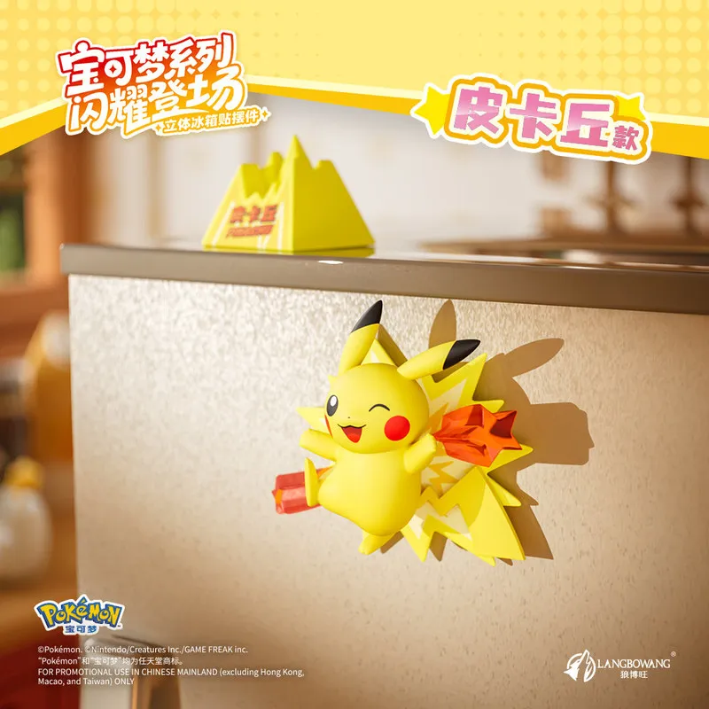 Official Langbowang Pokémon 3D Fridge Magnet, In Stock Kawaii Pikachu Gengar Charmander Collectible Home Kitchen Decor Cute Gift