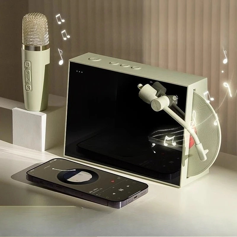 

Display lyrics, integrated microphone and stereo, microphone wireless Bluetooth singing