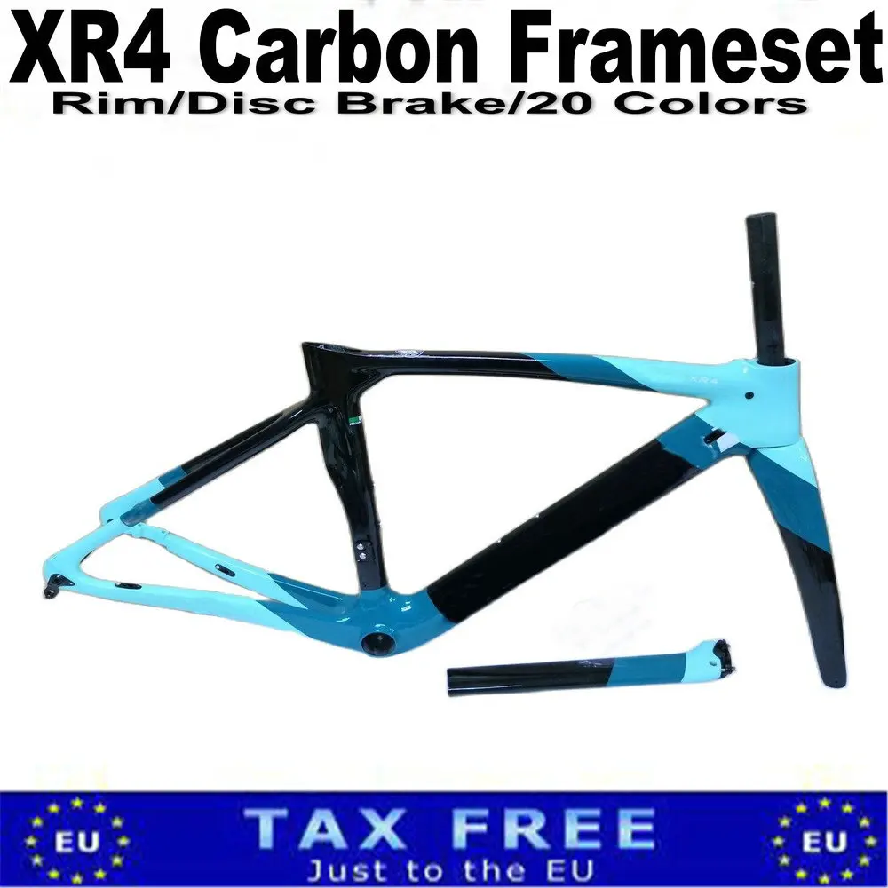 XR4 Road Carbon Frame Bicycle Frameset, Matte Glossy Seat Post Clamp, Headset Fork, 20 Colors, 50 cm, 53 cm, 55 cm, 57cm, New