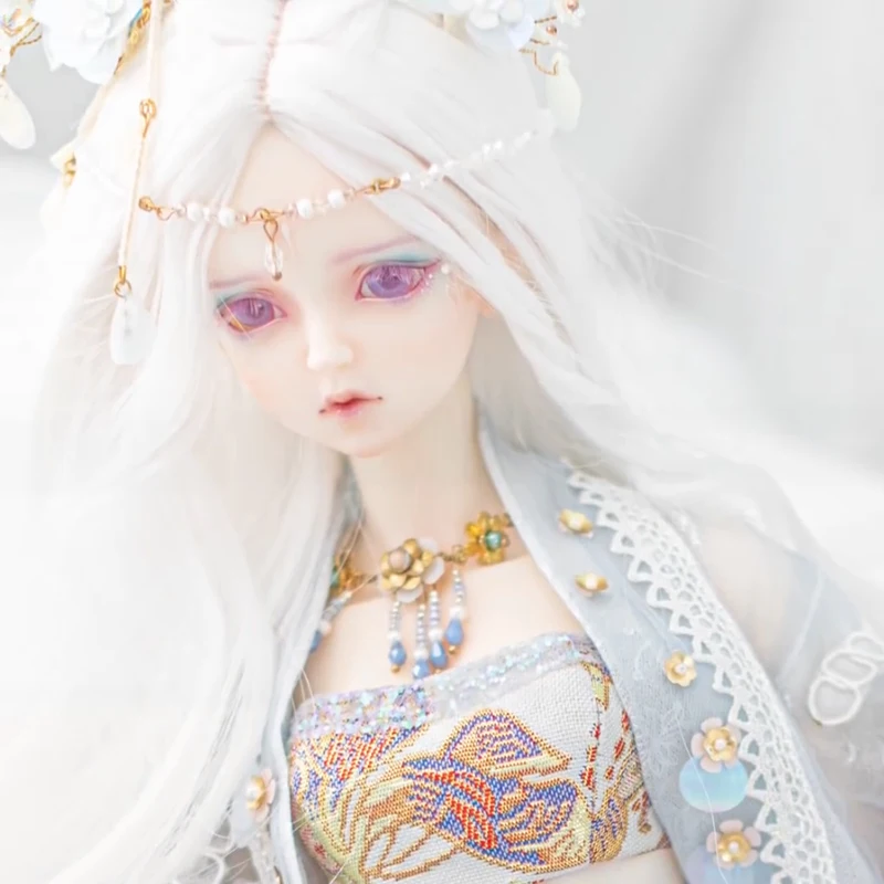 Pearls 1/3 Mermaid Doll Beautiful Human Face Combined Tail Purple Scales Art Toys ShugaFairy BJD Doll