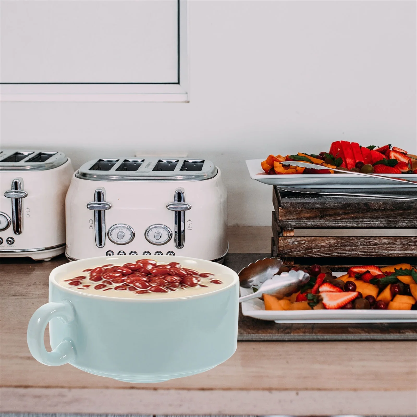 

1Pcs High-Quality Ceramic Bowl Integral Molding No Seams Smooth Surface Safe for Hot Cold Meals Ceramic Bowls Dessert Bowls