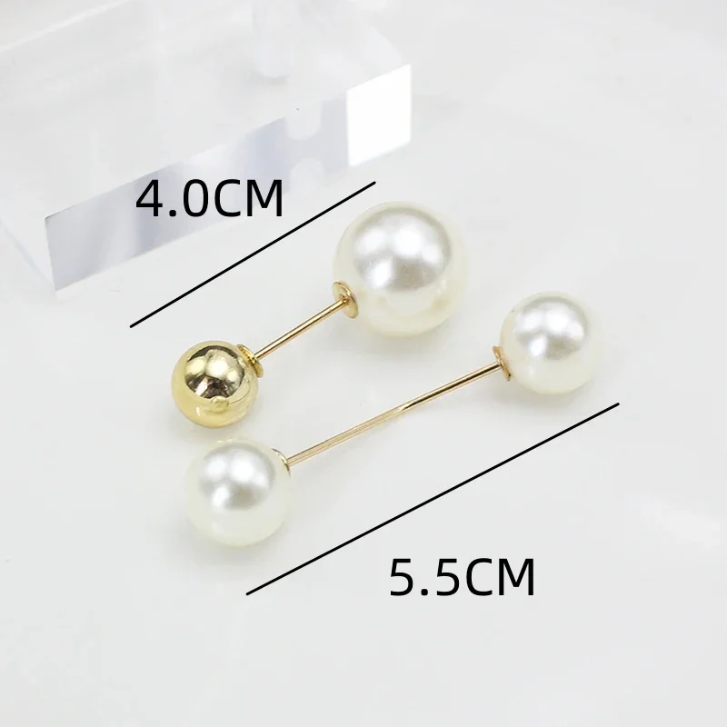 Big White Pearl Golden Ball Beads Clothing Brooches for Women Lapel Safety Sweater Coat Dress Pins Badge Buckle Accessories