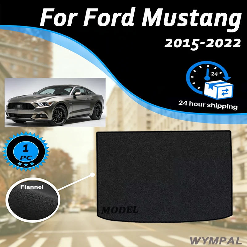 

Velour mats Rear Trunk Mats For Ford Mustang 2015-2022 Liner Floor Carpet Pads Auto Accessories Black Cargo