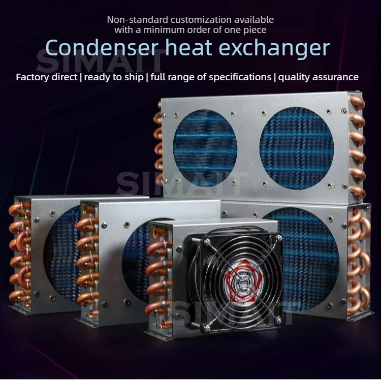 Keweili Dual Air Outlet Air-Cooled Condenser, Copper Tube/Aluminum Fin, for Cold Storage/Refrigeration Unit