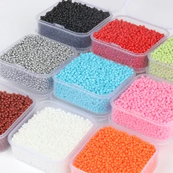 Cuentas espaciadoras redondas de 2mm para fabricación de joyas, abalorios de vidrio checo para hacer pulseras, collares y pendientes, 4000 unids/lote por caja