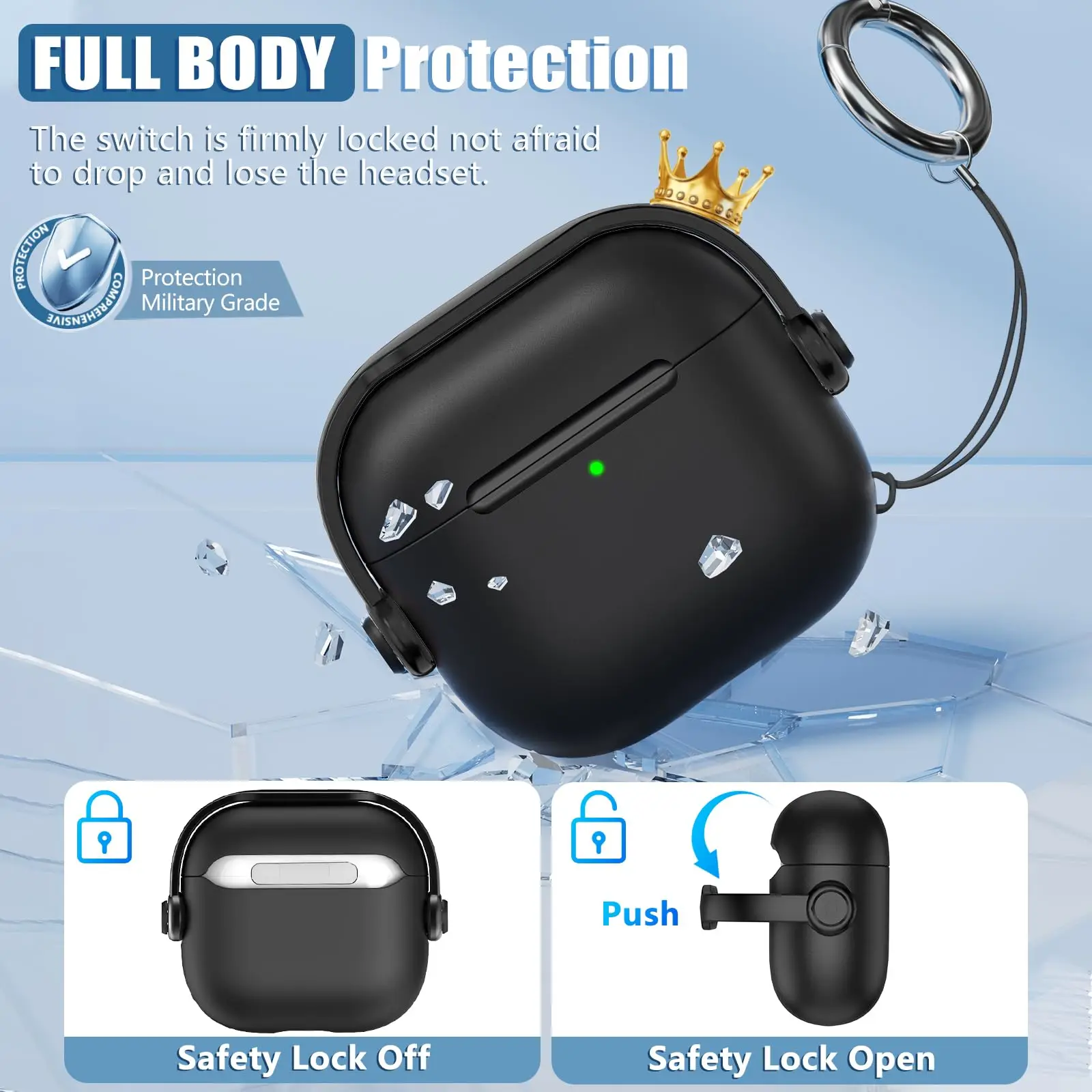 New Case For Airpods 4 2024 Case with Cleaning Kit Lanyard Creative Mobile Phone Holder Locking Earphone Cover For AirPod Pro 2