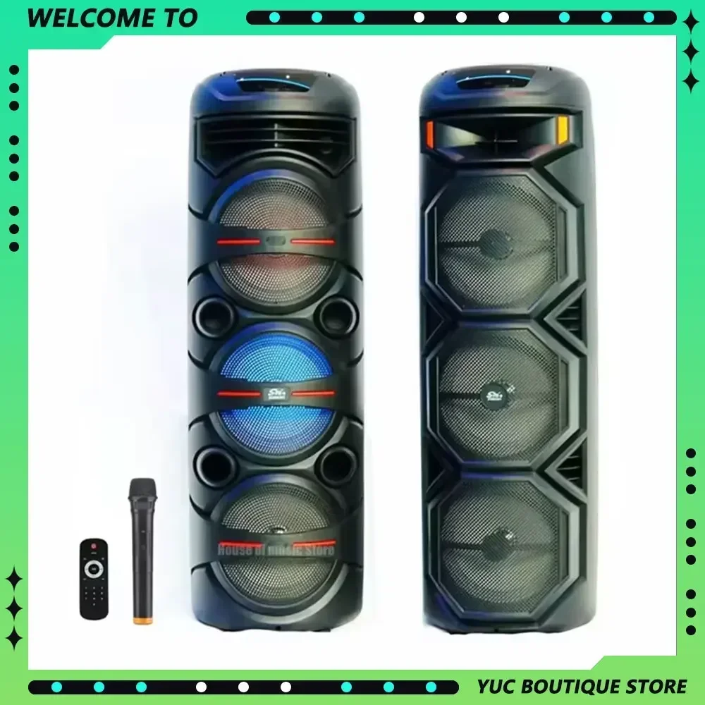ZQS8301 02 40 Вт звуковая коробка высокой мощности, беспроводная связь Bluetooth, три 8-дюймовых колонки для вечеринок, DJ, сценические колонки, светодиодный светильник, мультимедийные подарки для караоке