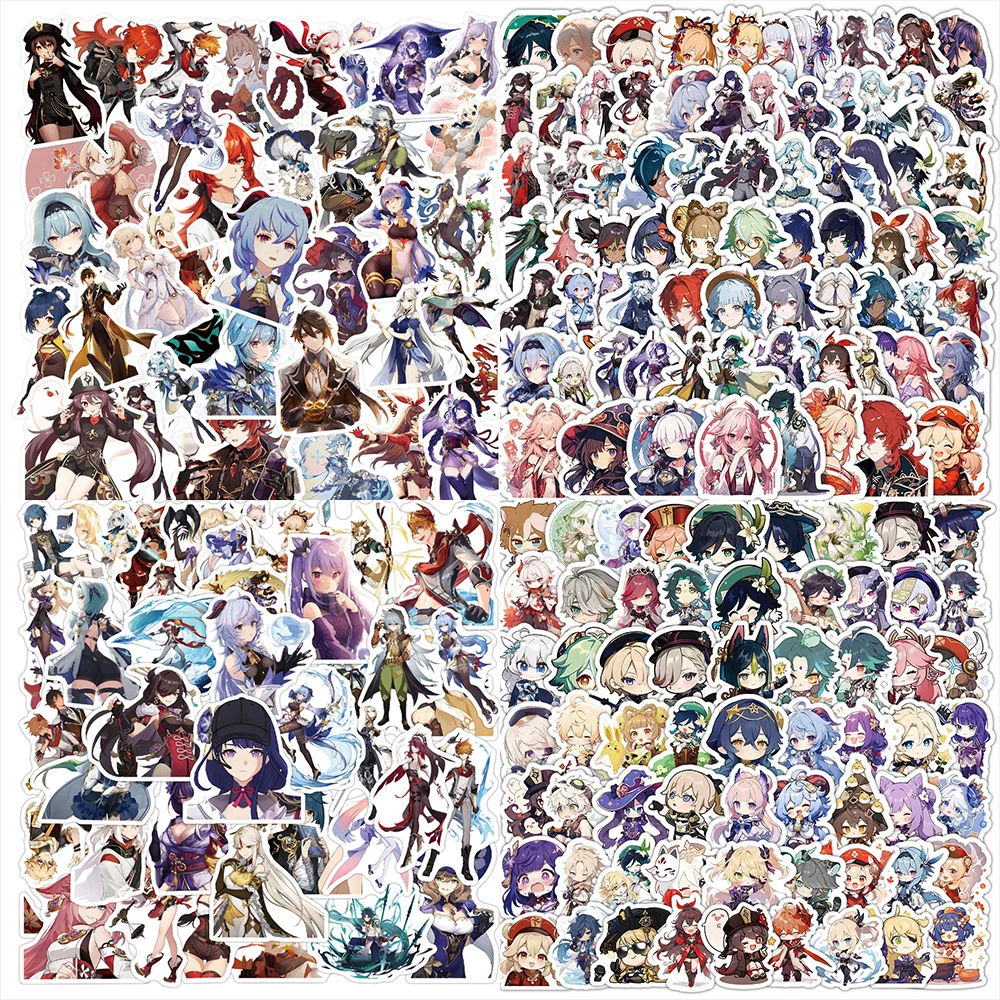 

50/60/100Pcs Game Genshin Impact Sticker Gklee Furina De Fontaine Beelzebul Uitcase Phone Shell Waterproof Sticker Holiday Toys