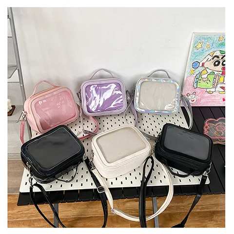 

Fashion Square Design Small Appetite Pain Bag Casual Daily Handbag Crossbody Mobile Phone Bag Transparent Doll Bag IB139