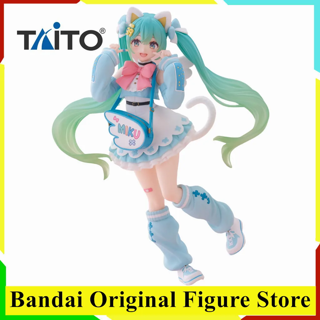 Original TAITO Fashion Hatsune Miku Outdoor Action Figure Toys PVC Model Collection Genuine Anime Miku Doll Gift