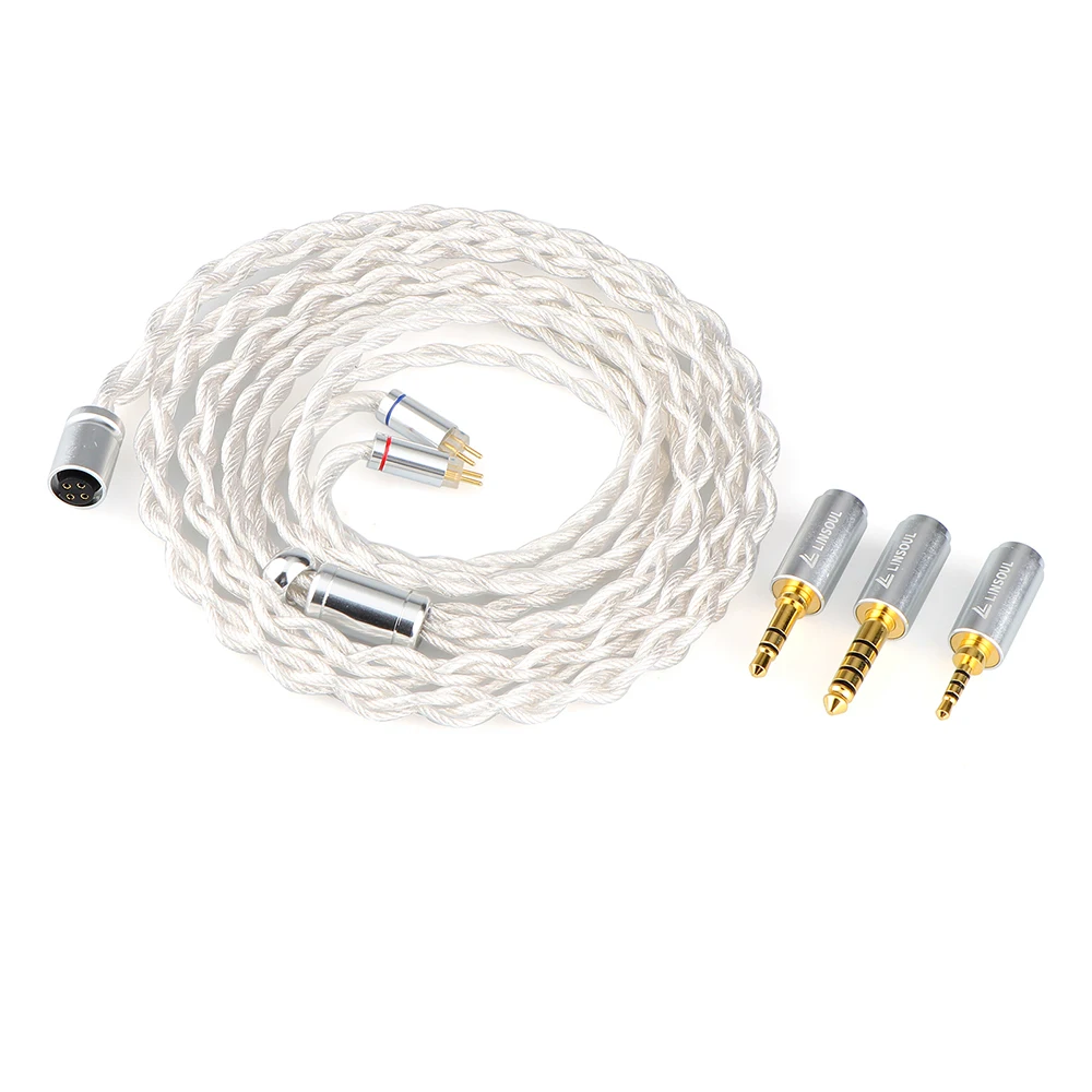 Linsoul XC01 4-ستراند واحد النحاس الفضة مطلي Litz HiFi الصوت كابل مع Swappable 2.5 مللي متر/3.5 مللي متر/4.4 مللي متر موصلات
