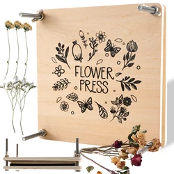 Flower Press Kit Wooden Professional Flower Leaf Press Kit DIY Pressed Flower Plant Preservation Kit Reusable Flower Press Kit