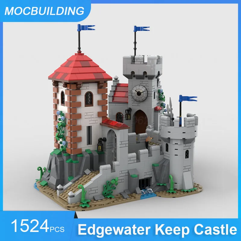 

MOC Building Blocks Edgewater Keep Castle Model DIY Assemble Bricks Architecture Educational Creative Xmas Toys Gifts 1524PCS