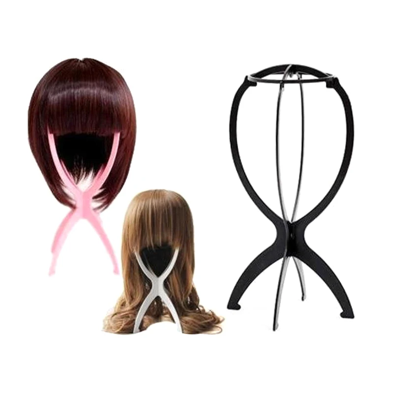 【B】Plastic Wig Stand Portable Wig Head Stand Wig Hang Holder Stand Durable Hair Display Tools Wig Accessories