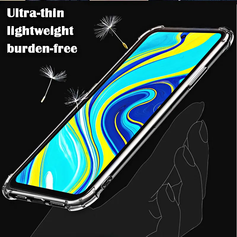 For Xiaomi Redmi Note 9S Soft Silicone Shockproof Clear Case TPU HD Transparent Covers Shell for Redmi Note 9 S 6.67\