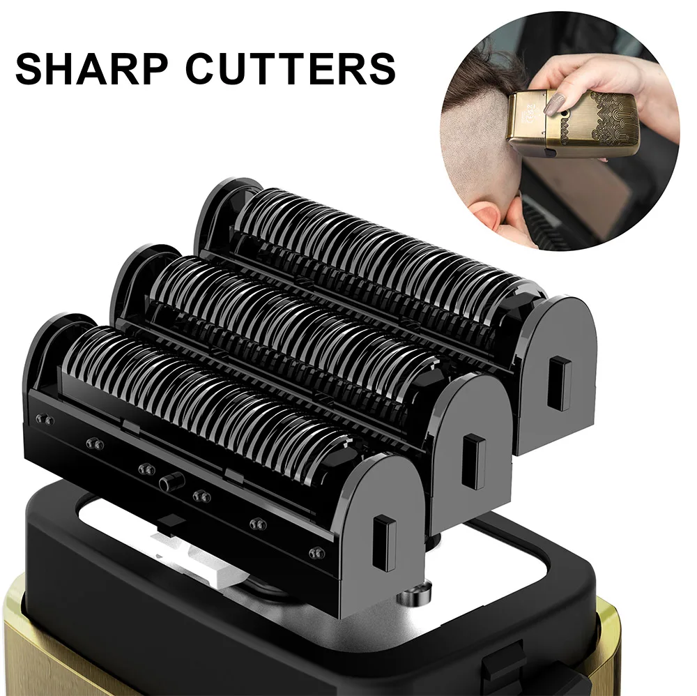 HATTEKER ماكينة حلاقة كهربائية احترافية ماكينة حلاقة مقاومة للماء أداة تهذيب اللحية ماكينة حلاقة معدنية شاشة ديجيتال ماكينة حلاقة للرجال #3