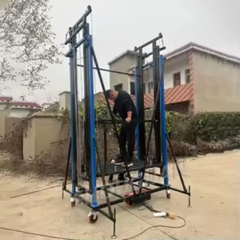 Ascenseur d'échafaudage Mobile électrique avec système de sécurité d'arrêt d'urgence, capacité de 500KG, hauteur de 2M 4M 8M