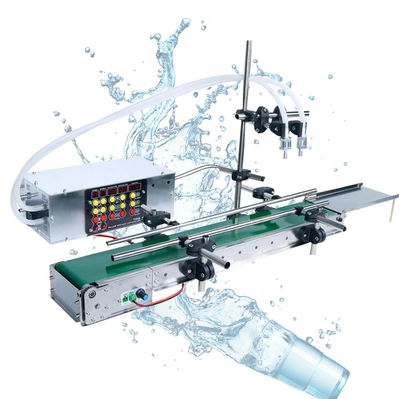 Automatic Conveyor Belt Assembly Line Double-Head Liquid Filling Machine Intelligent Induction Quantitative High-Precision