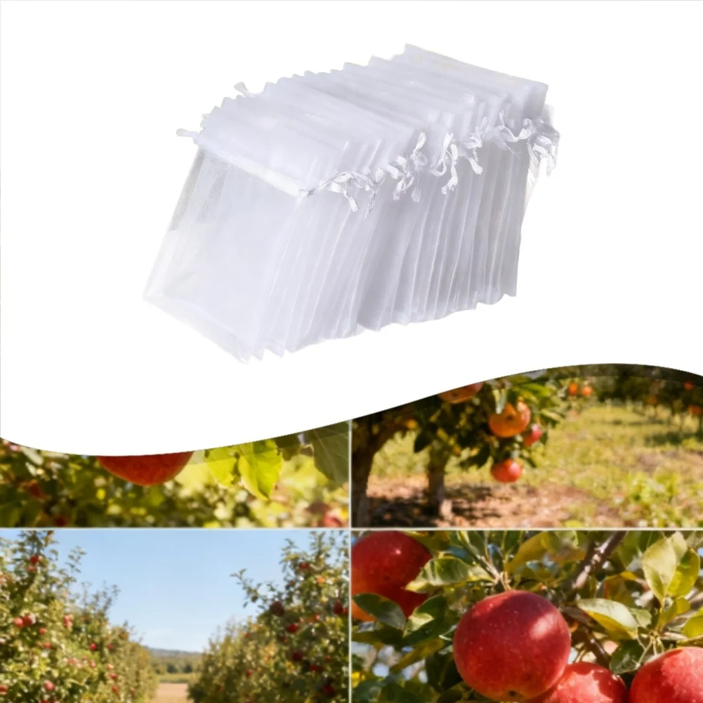 White Fruit Mesh Bags Moisture Control Fruit Bags Fruit Protection Breathable Sleeve Yarn Material Breathable Fabric