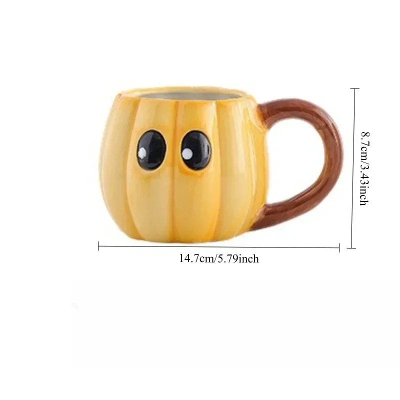 Cute Ghost Pumpkin Mug Halloween Mock Ceramic Cup Personalized Creative Design Coffee Cup Water Cup Gift - view 5