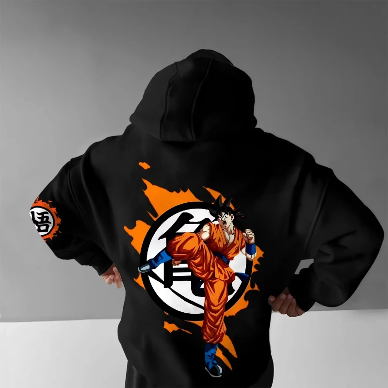 

Dragon Ball Animation GOKU Vegeta Периферийная толстовка с капюшоном для мужчин и женщин осенне-зимняя тяжелая свободная хлопковая толстовка с капюшоном Ins