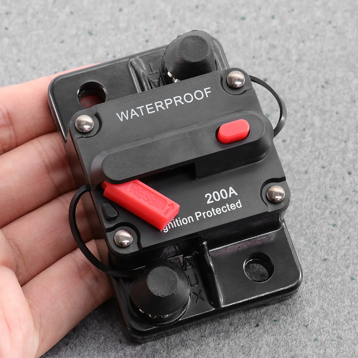 200A Manual Reset Circuit Breaker High Amp Waterproof Dual Stud Switch Circuit Protector for Ship Electrical Equipment