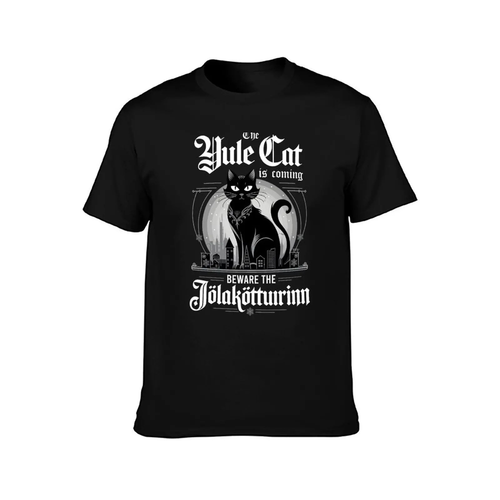 The Yule Cat Jolakotturinn Christmas Cat T-Shirt All Match Basic Short Sleeve Top T-Shirt