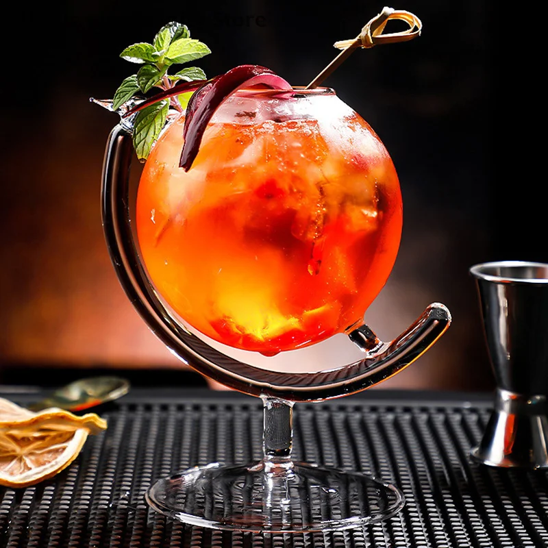 

Creative Cocktail Glass Goblet Glass Globe Shape Bubble Cups Slanted Martini Cup Transparent Wine Cup Houseware Drinkware
