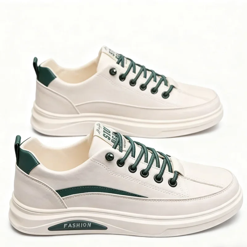 

Fipatbu Men's Print Low Cut Cowhide Sneakers,Fashion Elastic Laces Waterproof Soft Leather Comfortable Non-Slip Casual Athletic